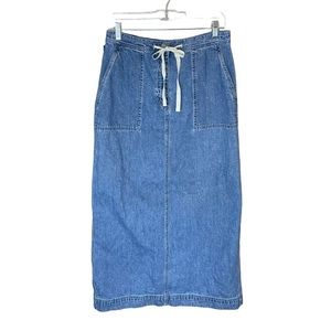 Lauren Jeans‎ Co. Ralph Lauren Maxi Denim Jean Skirt Medium Wash Size Medium